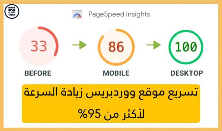تسريع موقع ووردبريس 2026 | زيادة السرعة لأكثر من 95%
